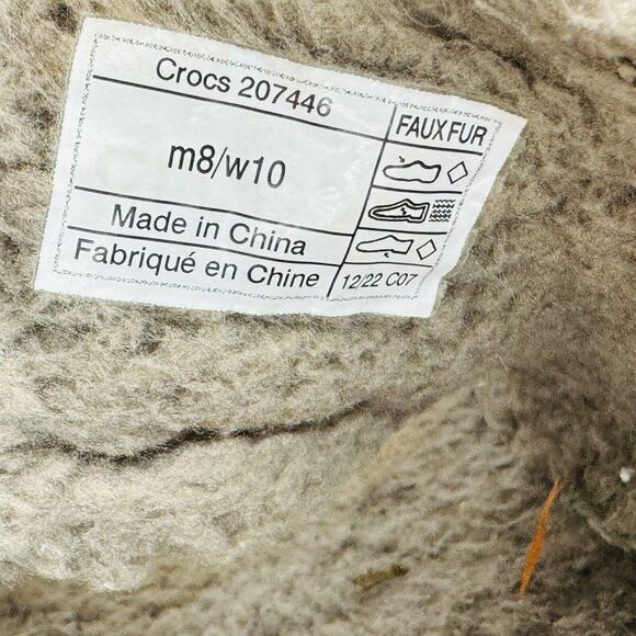 Crocs Cozzzy Unisex Sandals Size W10 M8 Off White‎ Gray Sherpa Footbed Platforms - Picture 10 of 10